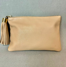 Load image into Gallery viewer, GILI Got It Love It Blush Leather Tassel Clutch Purse (7x10")
