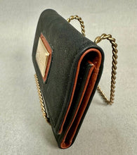 Load image into Gallery viewer, Simply Noelle Black/Brown Vegan Leather ID Card Key Holder Trifold Wallet (3.25x5")

