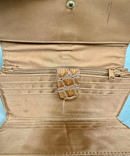 Load image into Gallery viewer, Light Brown Faux Croc Patent Organizer Clutch Wallet (4x8")
