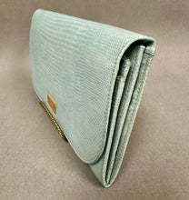 Load image into Gallery viewer, Stone Mountain Baby Blue Faux Embossed Leather Organizer Clutch Purse (5x8")
