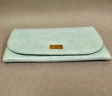 Load image into Gallery viewer, Stone Mountain Baby Blue Faux Embossed Leather Organizer Clutch Purse (5x8")
