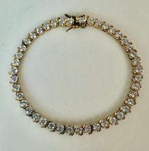 Load image into Gallery viewer, Ross Simons Gold Plated Sterling CZ Tennis Bracelet (7")
