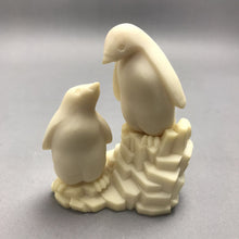 Load image into Gallery viewer, 2 Loving Penguins on Iceberg Sculpture Cultured Coral Hawaii Handcrafted (5x4)
