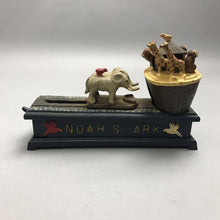 Load image into Gallery viewer, Noah's Ark Coin Mechanical Bank Cast Iron Bits and Pieces (6x8x3)(As Is)
