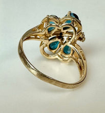 Load image into Gallery viewer, 14K Plumb Gold London Blue Topaz Diamond Ring sz 6 (3.4g)
