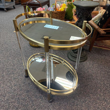 Load image into Gallery viewer, Glass / Metal / Acrylic Oval Drink Cart (32x32x20)
