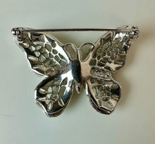 Load image into Gallery viewer, Vintage Hedy Clear Rhinestone Butterfly Brooch Pin (1.75")
