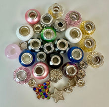 Load image into Gallery viewer, Sterling &amp; Silvertone Pandora-Style Slide Charm Assortment
