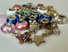 Load image into Gallery viewer, Sterling &amp; Silvertone Pandora-Style Slide Charm Assortment
