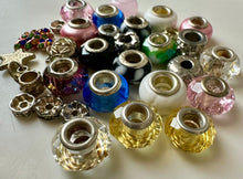 Load image into Gallery viewer, Sterling &amp; Silvertone Pandora-Style Slide Charm Assortment
