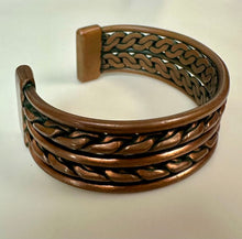 Load image into Gallery viewer, Vintage Braided Copper Cuff Bracelet (2.5" Across)
