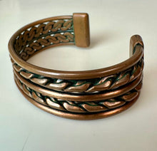 Load image into Gallery viewer, Vintage Braided Copper Cuff Bracelet (2.5" Across)
