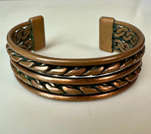 Load image into Gallery viewer, Vintage Braided Copper Cuff Bracelet (2.5" Across)
