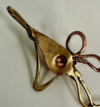 Load image into Gallery viewer, Robert Hale Copper &amp; Brass w/ Amethyst &amp; Hematite Accent Modern Art Pendant Signed (4")
