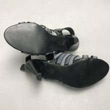 Load image into Gallery viewer, AJ Valenci Open Toe Striped Heels Size 7.5
