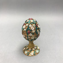 Load image into Gallery viewer, Faberge Style Floral Egg Shaped Trinket Box(4")
