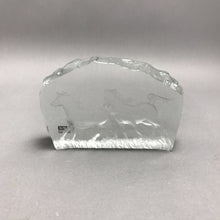 Load image into Gallery viewer, Sea Glasbruk Swedish Art Glass Horses Paperweight (4x6)
