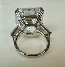 Load image into Gallery viewer, Vintage Elizabeth Taylor 35ct Asscher Cut Krupp Diamond Replica Sterling Cocktail Ring sz 6
