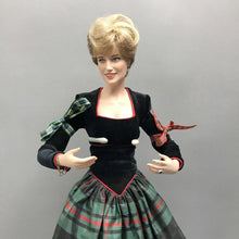 Load image into Gallery viewer, Franklin Mint Princess Diana Doll - Plaid Formal Gown (~17")
