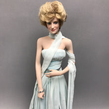 Load image into Gallery viewer, Franklin Mint Princess Diana Doll - Light Blue Chiffon Gown w/ Draped Scarf (~17")
