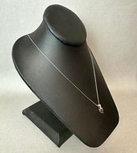 Load image into Gallery viewer, 14K Yellow &amp; White Gold Amethyst Diamond Pendant on 18.5" Sterling Chain (2.2g)
