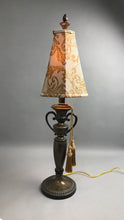 Load image into Gallery viewer, Vintage Style Bronze Table Lamp W/ Tapestry Damask Shade (36")
