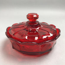 Load image into Gallery viewer, Fostoria Glass Ruby Red Coin Lidded Dish (6.5")
