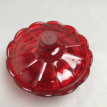 Load image into Gallery viewer, Fostoria Glass Ruby Red Coin Lidded Dish (6.5")
