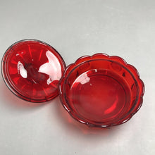 Load image into Gallery viewer, Fostoria Glass Ruby Red Coin Lidded Dish (6.5")
