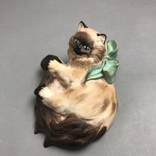 Load image into Gallery viewer, Vintage Stonelite Cat Figurine with Blue Bow (5x7)
