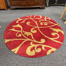 Load image into Gallery viewer, Red Wool Round Rug (70")
