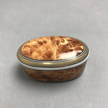 Load image into Gallery viewer, Otagiri Gold Trim Small Oval Lidded Trinket Box Japan 3"

