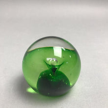 Load image into Gallery viewer, Murano Glass Field of Green Controlled Bubble Paperweight (3.5")
