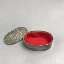 Load image into Gallery viewer, Vintage Victorian Ornate Metal Jewelry Trinket Box with Red Velvet Lining (1.5x3x2)
