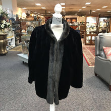 Load image into Gallery viewer, Vintage Black Faux Fur Coat Size M/L
