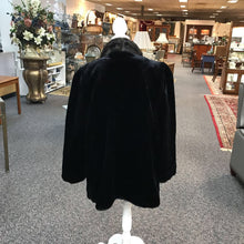 Load image into Gallery viewer, Vintage Black Faux Fur Coat Size M/L
