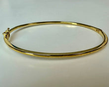 Load image into Gallery viewer, Gold Plated Sterling Pave Diamond Hinged Bangle Bracelet (8" Circumference)
