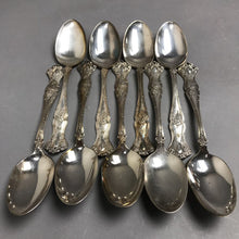 Load image into Gallery viewer, Set of 9 Rogers Bros. Grape Vine Silverplate Serving Spoons (~8.25")
