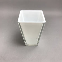Load image into Gallery viewer, Modern White &amp; Clear Glass Rectangular Vase (7")
