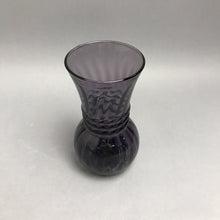 Load image into Gallery viewer, Indiana Glass Vase Plum Ribbed with 3 Horizontal Rings (6 3/8")(2 Available)
