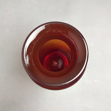 Load image into Gallery viewer, Teleflora Accents Hand-Blown Clear Base Ruby Red Glass Vase (9")
