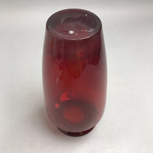 Load image into Gallery viewer, Teleflora Accents Hand-Blown Clear Base Ruby Red Glass Vase (9")
