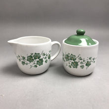 Load image into Gallery viewer, Vintage Corelle Coordinates Callaway Green Ivy Creamer Sugar Bowl Set Jay Import (3")
