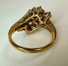 Load image into Gallery viewer, Vintage Edco Gold Plated Sterling Crystal Wave Cocktail Ring sz 8.5
