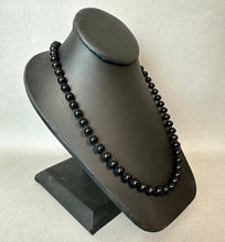 Load image into Gallery viewer, Vintage Monet Black Glass Bead Knotted Strand Necklace (24")
