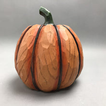 Load image into Gallery viewer, Wood Painted Pumpkin (8")
