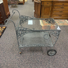 Load image into Gallery viewer, Meadowcraft Metal / Glass Patio Tea Cart (35x36x23)
