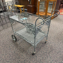 Load image into Gallery viewer, Meadowcraft Metal / Glass Patio Tea Cart (35x36x23)
