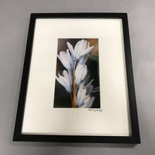 Load image into Gallery viewer, Black Framed White Flower Picture 12x15
