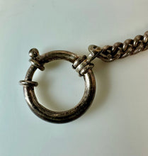 Load image into Gallery viewer, Vintage Remontoir Silver Floral Etched Case Hunter Pocket Watch on 11.5" Sterling Watch Chain (As-Is, Not Running)
